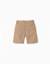 Short chino long en lin et coton Beige foncé+Bleu foncé 2 - vertbaudet enfant 
