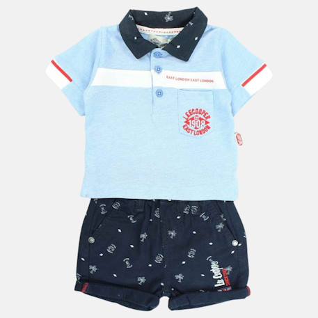Polo avec son short à motifs assorti Bleu+Marine+Rouge 6 - vertbaudet enfant 