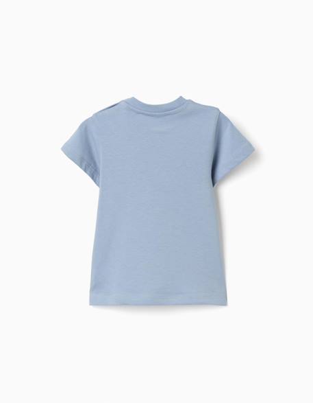T-shirt en coton avec imprimé stroky Bleu clair 2 - vertbaudet enfant 