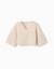 Gilet en maille avec des détails festonnés Beige clair+Blanc 2 - vertbaudet enfant 