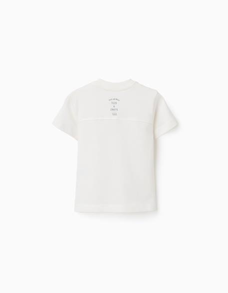 T-shirt en coton avec imprimé mosaïque Blanc 2 - vertbaudet enfant 