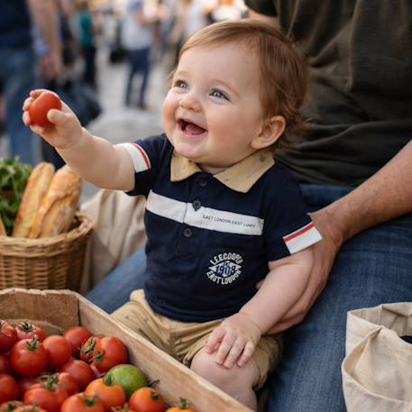 Polo avec son short à motifs assorti Bleu+Marine+Rouge 8 - vertbaudet enfant 