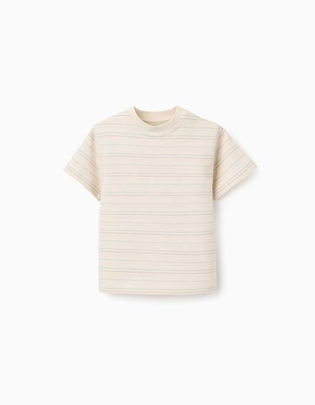 Bébé-T-shirt, sous-pull-T-shirt en coton à rayures jacquard