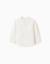 Chemise à manches longues en lin et coton avec col mao Blanc+Bleu+Bleu clair 1 - vertbaudet enfant 