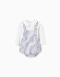 -Body en coton + combinaison à rayures