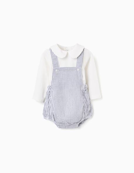 Bébé-Body en coton + combinaison à rayures