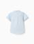 Chemise à manches courtes en lin et coton avec poche Blanc+Bleu clair 5 - vertbaudet enfant 
