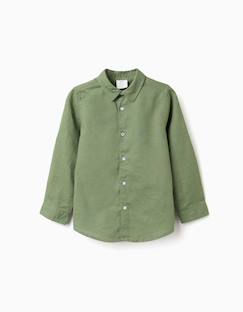 Chemise à manches longues en lin et coton  - vertbaudet enfant