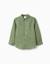 Chemise à manches longues en lin et coton Jaune clair+Vert 5 - vertbaudet enfant 