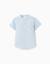 Chemise à manches courtes en lin et coton avec poche Blanc+Bleu clair 4 - vertbaudet enfant 
