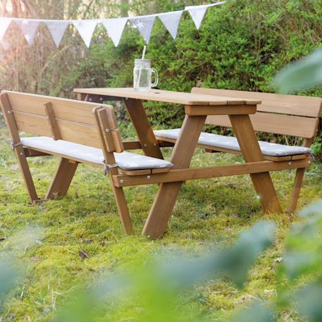 Table pique-nique en bois massif 4 places Teck 1 - vertbaudet enfant 