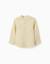 Chemise à manches longues en lin et coton avec col mao Blanc+Bleu clair+Bleu foncé+Jaune clair+Vert 13 - vertbaudet enfant 