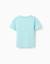 T-shirt en coton à imprimé et appliqué au crochet Bleu clair 2 - vertbaudet enfant 