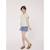 Mariniere manches courtes 100% coton fille Fond grege raye vert 5 - vertbaudet enfant 