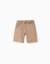 Short chino long en lin et coton Beige foncé+Bleu foncé 1 - vertbaudet enfant 