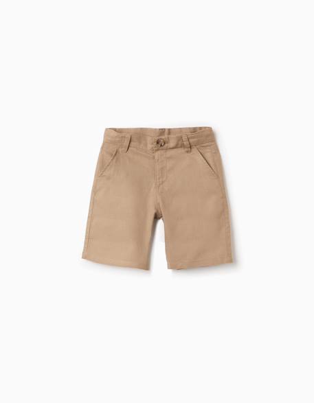 Garçon-Short-Short chino long en lin et coton