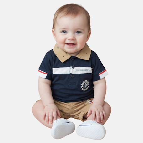 Polo avec son short à motifs assorti Bleu+Marine+Rouge 7 - vertbaudet enfant 