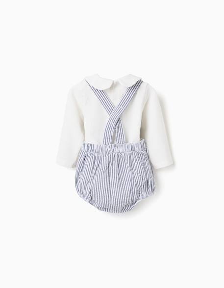 Body en coton + combinaison à rayures Bleu 2 - vertbaudet enfant 