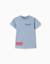 T-shirt en coton avec imprimé stroky Bleu clair 1 - vertbaudet enfant 