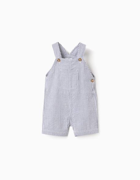 Salopette en coton à rayures et poches Bleu foncé 1 - vertbaudet enfant 
