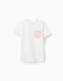 Garçon-T-shirt, polo, sous-pull-T-shirt en coton avec poche poitrine