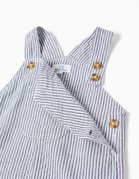 Salopette en coton à rayures et poches Bleu foncé 3 - vertbaudet enfant 