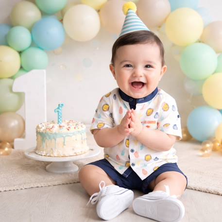 Ensemble chemisier et short bébé garçon Marine+Vert 4 - vertbaudet enfant 