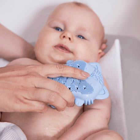 Brosse et éponge de bain pour bébé renard Bleu 2 - vertbaudet enfant 