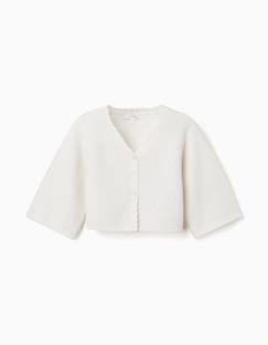 -Gilet en maille avec des détails festonnés
