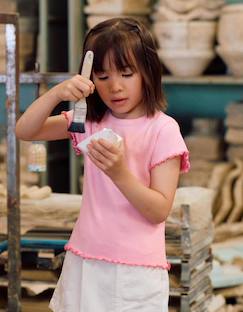 T-shirt en coton côtelé à extrémités ondulées  - vertbaudet enfant