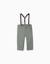 Pantalon en sergé avec bretelles amovibles Beige clair+Vert foncé 5 - vertbaudet enfant 