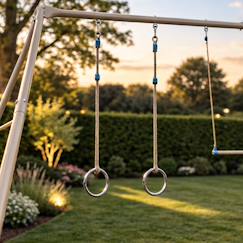 Jouet-Jeux de plein air-Anneaux métal pour portique balançoire 3 m - 3,5 m