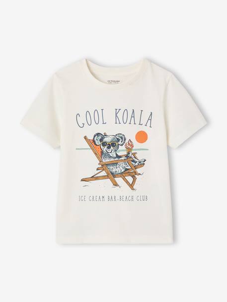 T-shirt animal ludique garçon vanille+vert 1 - vertbaudet enfant 