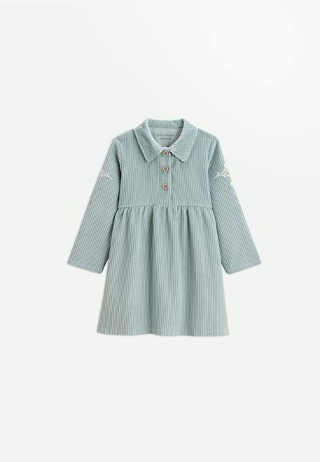 Robe bébé en velours côtelé alma Bleu 1 - vertbaudet enfant 