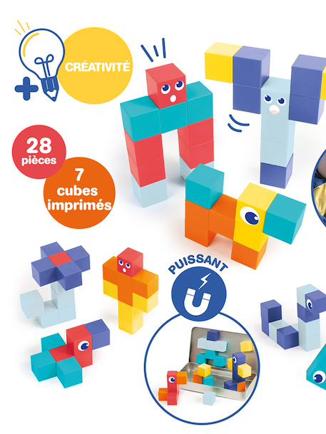 Cubes magnétiques 28 pièces multicolore 3 - vertbaudet enfant 