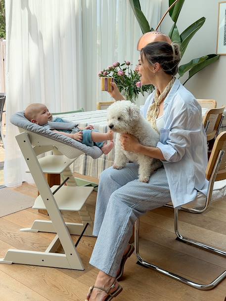 Chaise haute évolutive écru+gris 2 - vertbaudet enfant 