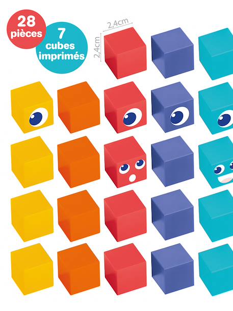 Cubes magnétiques 28 pièces multicolore 4 - vertbaudet enfant 