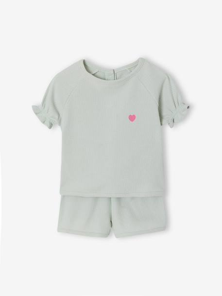 Lot 2 pyjashorts fille pratique vert sauge 3 - vertbaudet enfant 