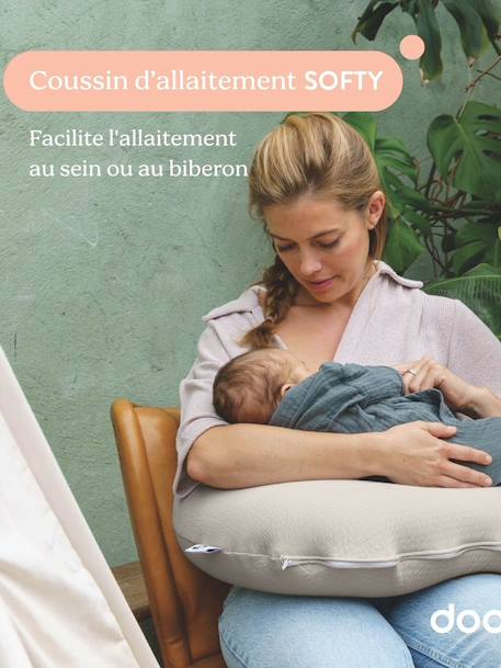 Coussin d'allaitement Softy Tetra beige+beige imprimé+vert 4 - vertbaudet enfant 