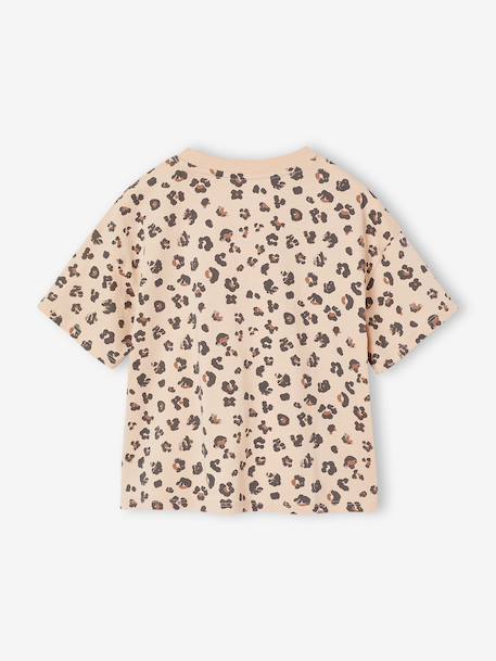T-shirt fille imprimé manches courtes anthracite+jaune pâle+Léopard+sable 15 - vertbaudet enfant 