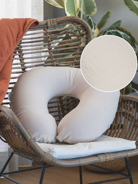 Coussin d'allaitement Softy Tetra beige+beige imprimé+vert 3 - vertbaudet enfant 