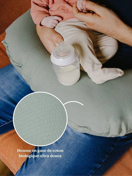 Coussin d'allaitement Softy Tetra beige+beige imprimé+vert 15 - vertbaudet enfant 