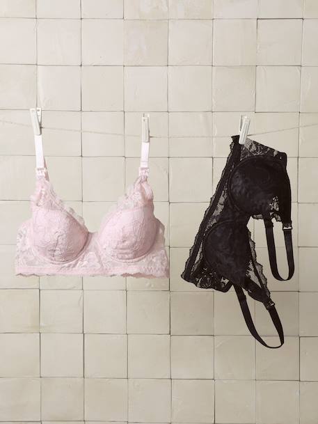 Lot 2 soutien gorge allaitement dentelle rose pâle 1 - vertbaudet enfant 