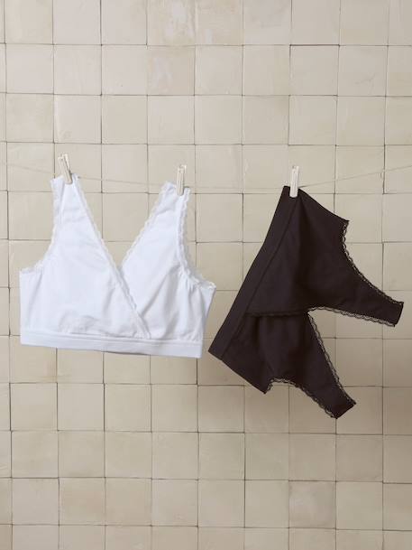 Lot 2 soutien gorge brassière grossesse blanc 1 - vertbaudet enfant 