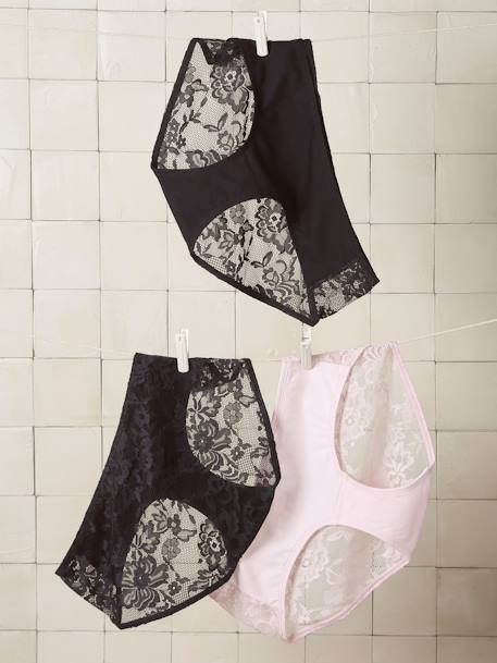 Lot 3 culottes grossesse dentelle coton bio rose pâle 1 - vertbaudet enfant 