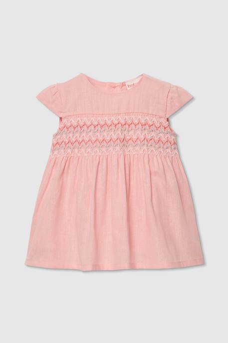 Robe bébé en lin Orange 1 - vertbaudet enfant 