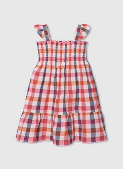 Robe en popeline à carreaux  - vertbaudet enfant
