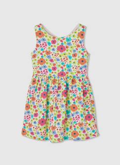 Robe fille satin imprimé fleurs  - vertbaudet enfant