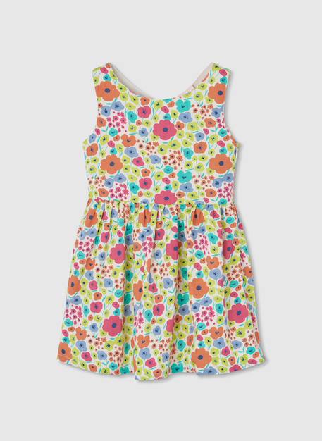 Fille-Robe fille satin imprimé fleurs