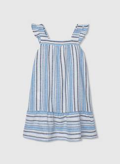 -Robe en lin rayé
